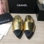 Chanel Lambskin and Satin Slippers Metallic Gold/Black 2020