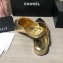 Chanel Lambskin and Satin Slippers Metallic Gold/Black 2020