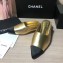 Chanel Lambskin and Satin Slippers Metallic Gold/Black 2020
