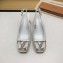 Louis Vuitton Heel 5.5cm Square LV Initials Madeleine Slingback Pumps Patent White 2020