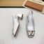 Louis Vuitton Heel 5.5cm Square LV Initials Madeleine Slingback Pumps Patent White 2020
