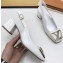 Louis Vuitton Heel 5.5cm Square LV Initials Madeleine Slingback Pumps Patent White 2020