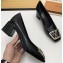 Louis Vuitton Heel 5.5cm Square LV Initials Madeleine Pumps Patent Black 2020