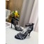 Louis Vuitton Heel 10cm Crystals Call Back Sandals Suede Black 2020