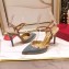 Valentino Heel 9.5cm Rockstud Slingback Pumps Sandals in Patent Leather Dusty Blue