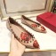 Valentino Chain Rose Print Undercover Rockstud Ballet Flats Ballerinas Nude