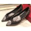 Valentino Chain Rose Print Undercover Rockstud Ballet Flats Ballerinas Black