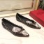Valentino Chain Rose Print Undercover Rockstud Ballet Flats Ballerinas Black