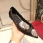 Valentino Chain Rose Print Undercover Rockstud Ballet Flats Ballerinas Black
