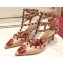 Valentino Heel 6.5cm Chain Rose Print Undercover Rockstud Pumps Nude