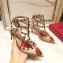 Valentino Heel 6.5cm Chain Rose Print Undercover Rockstud Pumps Nude