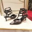 Valentino Heel 6.5cm Chain Rose Print Undercover Rockstud Pumps Black