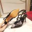 Valentino Heel 9.5cm Chain Rose Print Undercover Rockstud Pumps Black