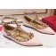 Valentino Rockstud Caged Ankle Strap Ballet Flats Ballerinas in Patent Leather Light Pink