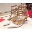 Valentino Heel 9.5cm Rockstud Caged Ankle Strap Pumps in Patent Leather White
