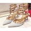 Valentino Heel 9.5cm Rockstud Caged Ankle Strap Pumps in Patent Leather Light Blue