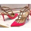Valentino Heel 9.5cm Rockstud Caged Pumps in Patent Leather Rouge Pink
