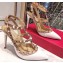 Valentino Heel 9.5cm Rockstud Caged Pumps in Patent Leather White