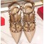 Valentino Heel 9.5cm Rockstud Caged Pumps in Patent Leather Nude