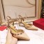 Valentino Heel 6.5cm Rockstud Slingback Pumps Sandals in Patent Leather Nude