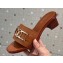 Louis Vuitton Heel 4.5cm LV Dauphine Lock it Mules Calf Leather Brown 2020