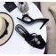 Saint Laurent Heel 8cm Crystal Ball and Bow Mules Patent Black 2020