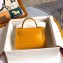 Hermes Mini Kelly II Bag in Alligator Embossed Leather Half Handmade Yellow