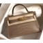 Hermes Mini Kelly II Bag in Alligator Embossed Leather Half Handmade Etoupe