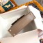 Hermes Mini Kelly II Bag in Alligator Embossed Leather Half Handmade Etoupe