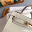 Hermes Mini Kelly II Bag in Alligator Embossed Leather Half Handmade White
