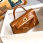 Hermes Mini Kelly II Bag in Alligator Embossed Leather Half Handmade Brown
