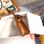 Hermes Mini Kelly II Bag in Alligator Embossed Leather Half Handmade Brown