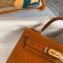 Hermes Mini Kelly II Bag in Alligator Embossed Leather Half Handmade Brown