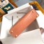 Hermes Mini Kelly II Bag in Alligator Embossed Leather Half Handmade Lobster Pink