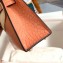 Hermes Mini Kelly II Bag in Alligator Embossed Leather Half Handmade Lobster Pink