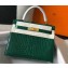 Hermes Kelly 25cm/28cm Bag in Alligator Embossed Leather Green