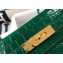 Hermes Kelly 25cm/28cm Bag in Alligator Embossed Leather Green