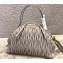 Miu Miu Matelassé Leather Shoulder Bag 5BB034 Gray