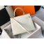 Hermes Kelly 25cm/28cm Bag in Alligator Embossed Leather White
