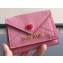 Miu Miu Leather Wallet with Love Logo 5MH020 Pink