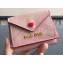 Miu Miu Leather Wallet with Love Logo 5MH020 Nude Pink