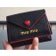 Miu Miu Leather Wallet with Love Logo 5MH020 Black