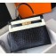 Hermes Kelly 25cm/28cm Bag in Alligator Embossed Leather Black