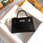 Hermes Mini Kelly II Bag in Alligator Embossed Leather Half Handmade Black/Silver