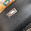 Hermes Mini Kelly II Bag in Alligator Embossed Leather Half Handmade Black/Silver