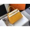Hermes Kelly 25cm/28cm Bag in Alligator Embossed Leather Yellow