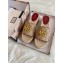 Gucci GG Matelassé Canvas Platform Espadrilles Slides Sandals Beige/Burgundy 2020