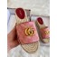 Gucci GG Matelassé Canvas Platform Espadrilles Slides Sandals Pink 2020