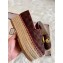 Gucci GG Matelassé Canvas Platform Espadrilles Coffee 2020