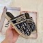 Dior Granville Oblique Embroidered Cotton Espadrilles Mules Dark Blue 2020